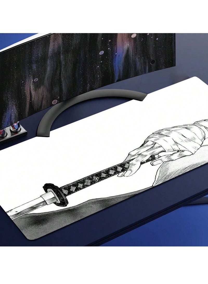 Gaming Mouse Pad with Katana Anime Design – 30 × 80 CM - Image 2