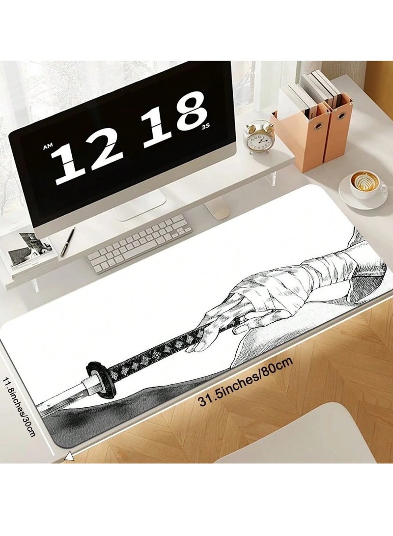 Gaming Mouse Pad with Katana Anime Design – 30 × 80 CM - Image 3
