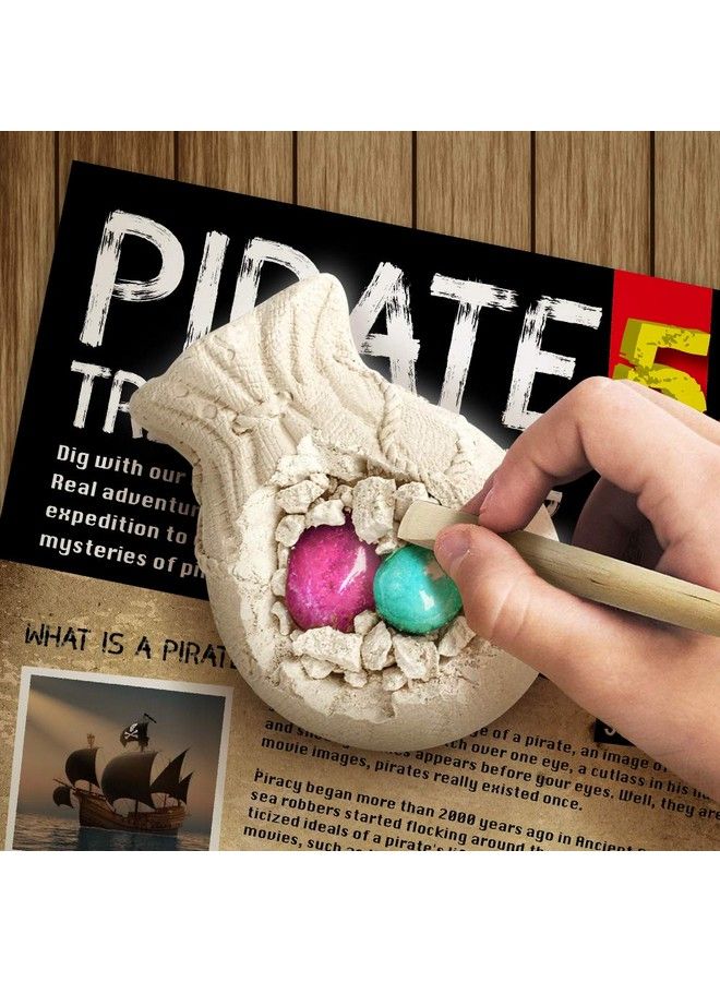 XX Toys Pirate Treasures Dig Kit Break Into 5 Bricks Treasure Excavation Kits Pirate Toys Gems Dig Kits Interactive Excavating Toys Great Birthday Gift Party Supplies Archeology Educational Stem Kits - Image 5