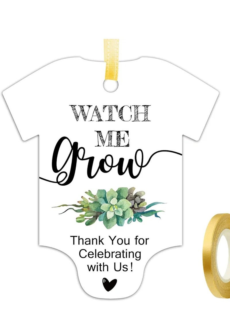 Watch Me Grow Tags for Baby Shower Succulents, Baby Shower Thank You Tags, Baby Shower Favor Tags, 50 Pack  - Image 2