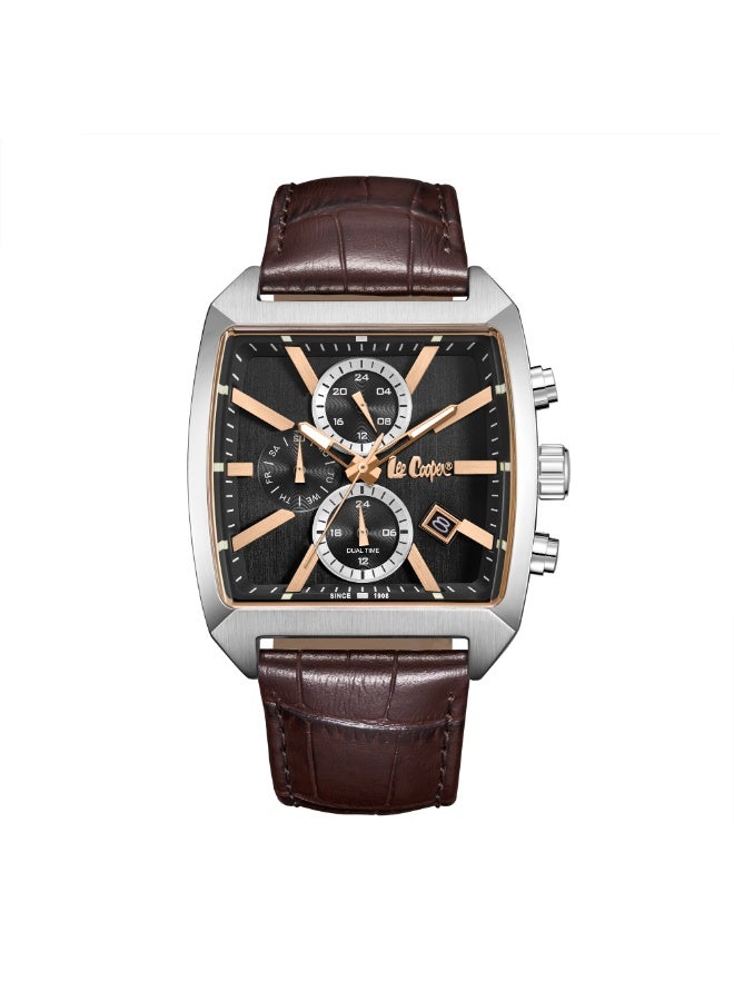 Lee Cooper ساعة متعددة الوظائف للرجال من الجلد LC08180.362 - 40X48 مم - Image 1