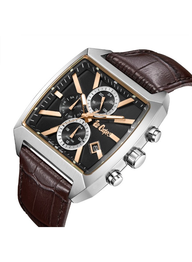 Lee Cooper ساعة متعددة الوظائف للرجال من الجلد LC08180.362 - 40X48 مم - Image 2