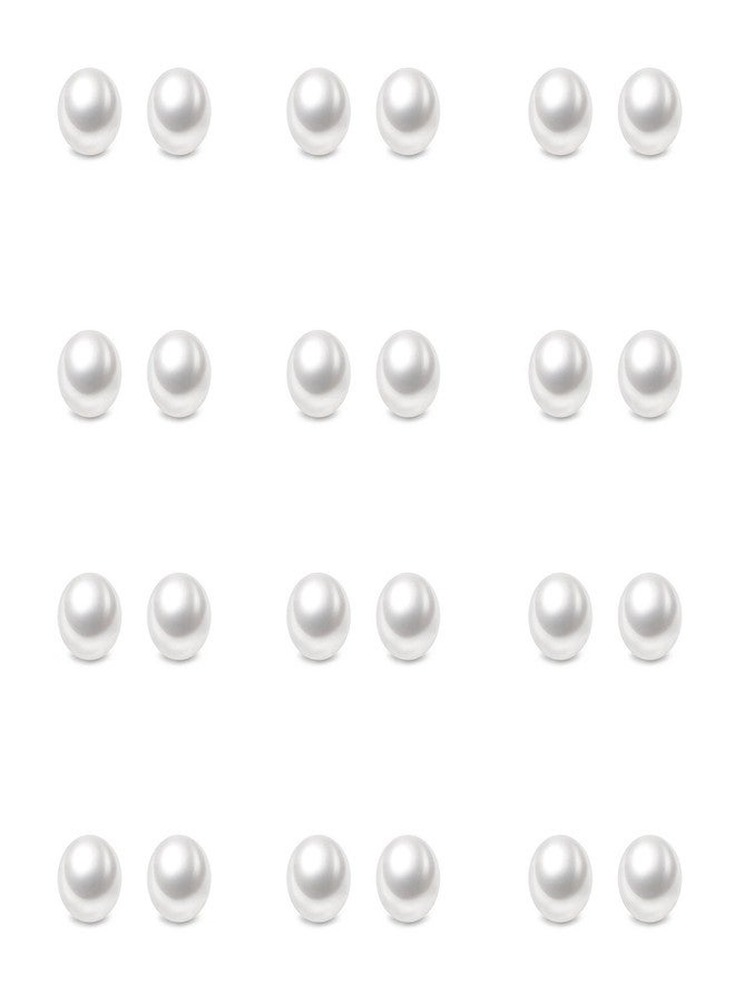 كاريزما أقراط لؤلؤية مركبة من كاريزما، 5 مم، كرات لؤلؤية مستديرة، مضادة للحساسية، طقم 12 زوجًا من أقراط اللؤلؤ الصناعي للنساء - Image 1