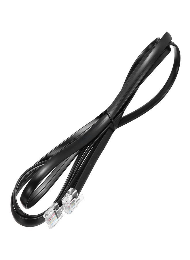 ميكسينيتي سلك هاتف من ميكانيكسي، عبوة واحدة، كابل هاتف بطول 4.9 قدم، موصل RJ12 6P6C ذكر إلى ذكر، سلك سماعة مستقيم للاستخدام المنزلي والمكتبي، أسود - Image 1
