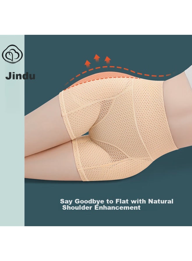 Jindu High Waist Tummy Control Lifter Panties Padded Hip Enhancer Shapewear Elegant Skin L - Image 1