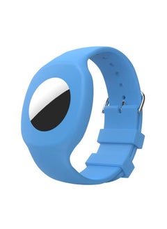 Applicable Airtags Protective Case For Apple Tracker Tracker Silicone Children's Watch Strap Airtag Protective Case-Color:Sky Blue Silicone Airtag Watch Case