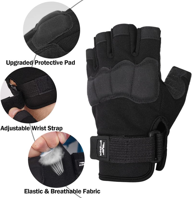 FIORETTO Fingerless Tactical Gloves for Outdoor Activities - Image 2