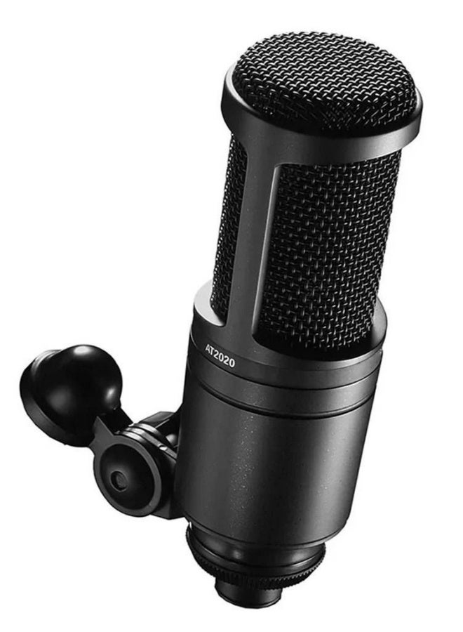 Audio-Technica At2020 Professional Studio Condenser Microphone for Live Streaming, Karaoke, Recording, Dubbing, Black - Image 1