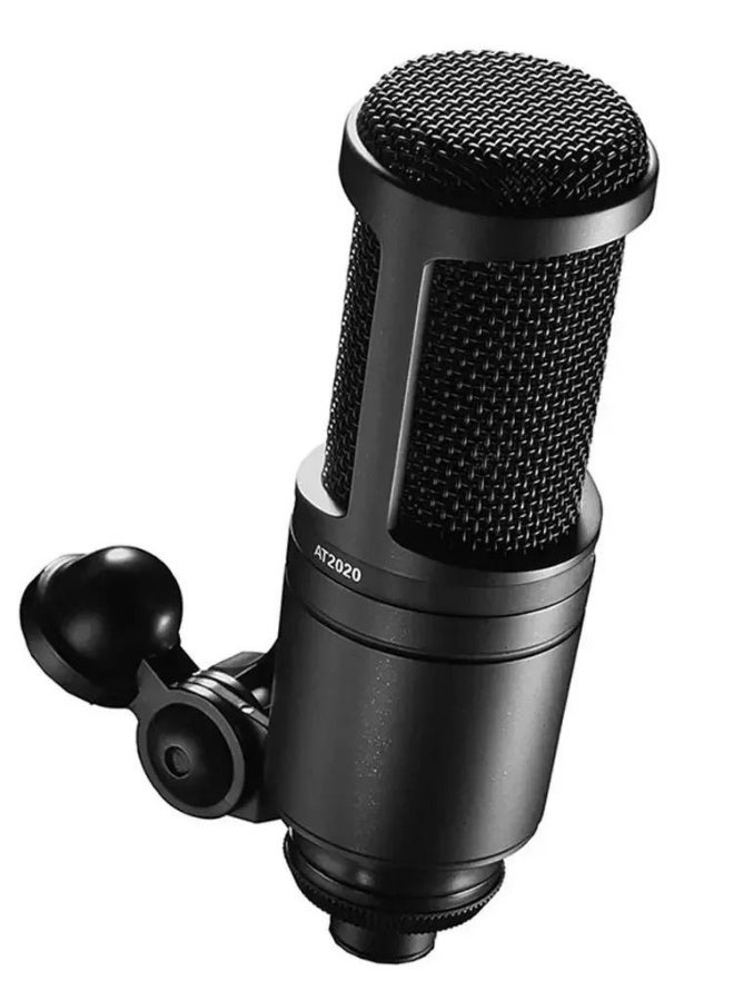 Audio-Technica At2020 Professional Studio Condenser Microphone for Live Streaming, Karaoke, Recording, Dubbing, Black - Image 2