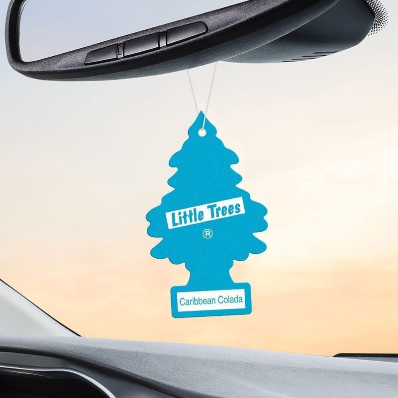 LITTLE TREES Car Air Freshener | Hanging Paper Tree for Home or Car | Caribbean Colada | 12 Pack - Image 4