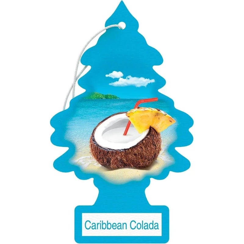 LITTLE TREES Car Air Freshener | Hanging Paper Tree for Home or Car | Caribbean Colada | 12 Pack - Image 1