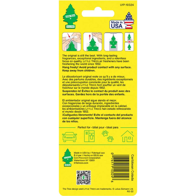LITTLE TREES Car Air Freshener | Hanging Paper Tree for Home or Car | Caribbean Colada | 12 Pack - Image 3
