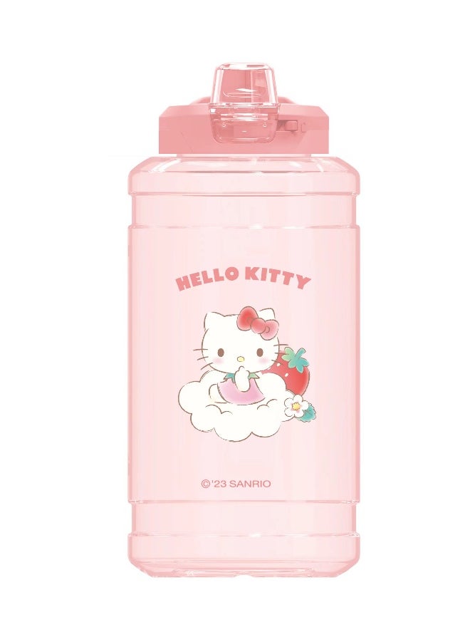Miniso Sanrio characters Strawberry collection Plastic Bottle with Auto Flip Lid (Hello Kitty) 