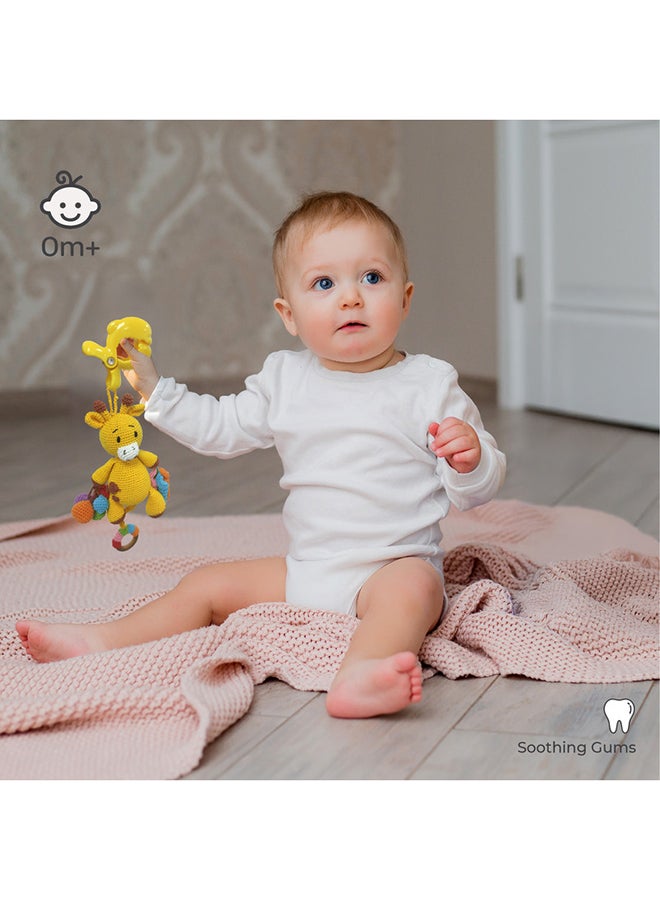 Moon Handcrafted Crochet  Toy with Ring & Clip Hanger-Giraffe - Image 5