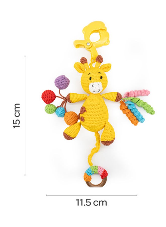 Moon Handcrafted Crochet  Toy with Ring & Clip Hanger-Giraffe - Image 2