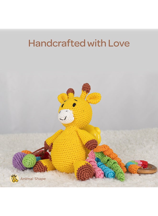 Moon Handcrafted Crochet  Toy with Ring & Clip Hanger-Giraffe - Image 4