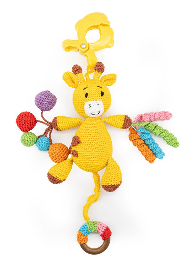 Moon Handcrafted Crochet  Toy with Ring & Clip Hanger-Giraffe - Image 1