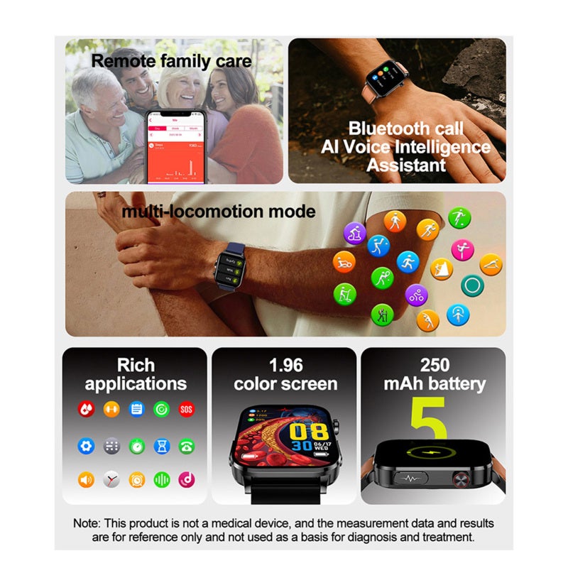 Smart Watch: 1.96-Inch High-Clear Screen, IP67 Waterproof - Multifunctional Health Monitoring Sports Watch for Men, Women, Daily Use And Sports Scenarios - Image 4