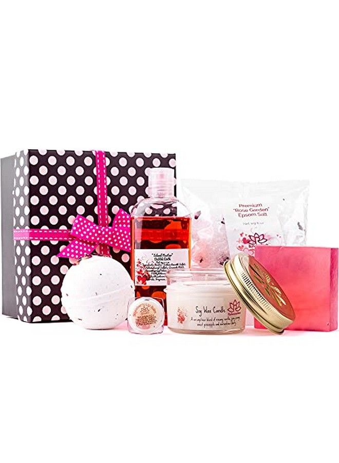 Relaxcation Handcrafted Bath Luxury Spa Gift Set For Women Natural Oils And Epsom Salt Bath Bombs Organic Shea Butter Soap Beautiful Polka Dot Gift Box Best Gift For Women Mother Mom Girls Her - Image 1