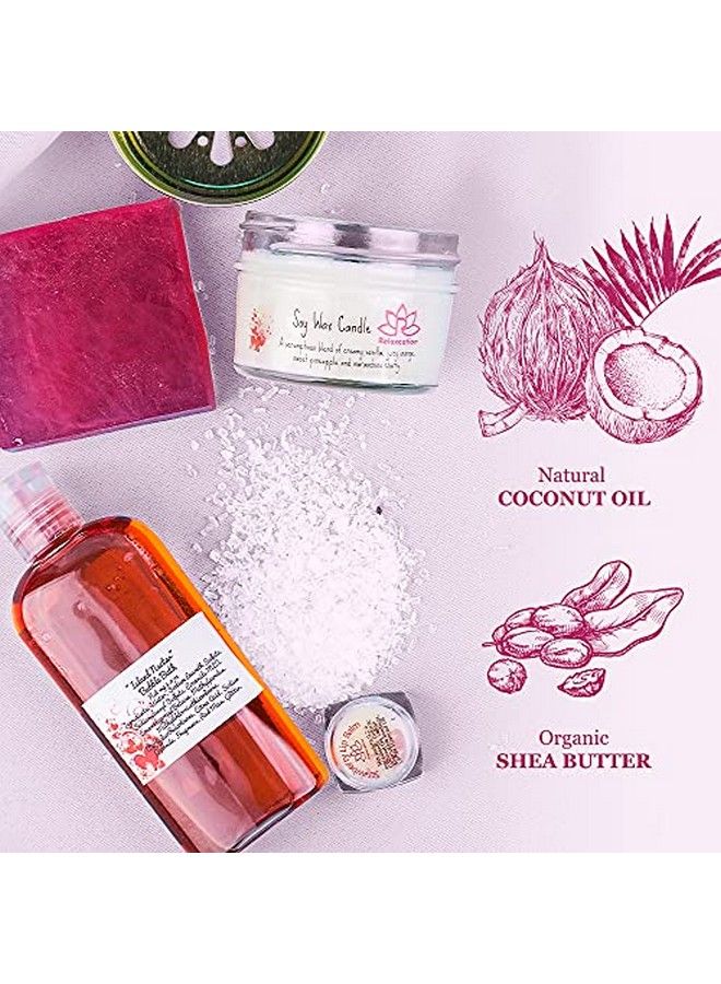 Relaxcation Handcrafted Bath Luxury Spa Gift Set For Women Natural Oils And Epsom Salt Bath Bombs Organic Shea Butter Soap Beautiful Polka Dot Gift Box Best Gift For Women Mother Mom Girls Her - Image 4