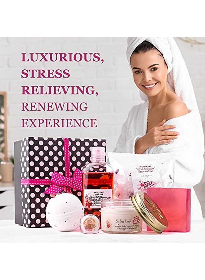 Relaxcation Handcrafted Bath Luxury Spa Gift Set For Women Natural Oils And Epsom Salt Bath Bombs Organic Shea Butter Soap Beautiful Polka Dot Gift Box Best Gift For Women Mother Mom Girls Her - Image 5