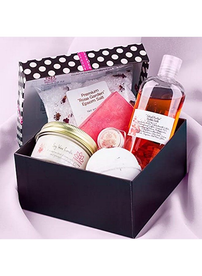 Relaxcation Handcrafted Bath Luxury Spa Gift Set For Women Natural Oils And Epsom Salt Bath Bombs Organic Shea Butter Soap Beautiful Polka Dot Gift Box Best Gift For Women Mother Mom Girls Her - Image 3