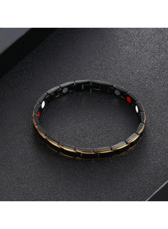 لاتين سوار رجالي من الفولاذ المقاوم للصدأ مزود بمغناطيس وسلسلة مغناطيسية - Image 5