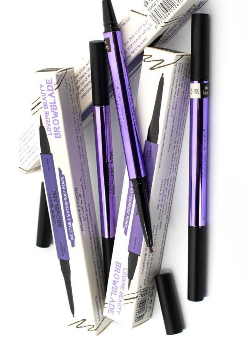 لافمي بيوتي  قلم حواجب دارك براون ظد الماء 2في1 - Image 1
