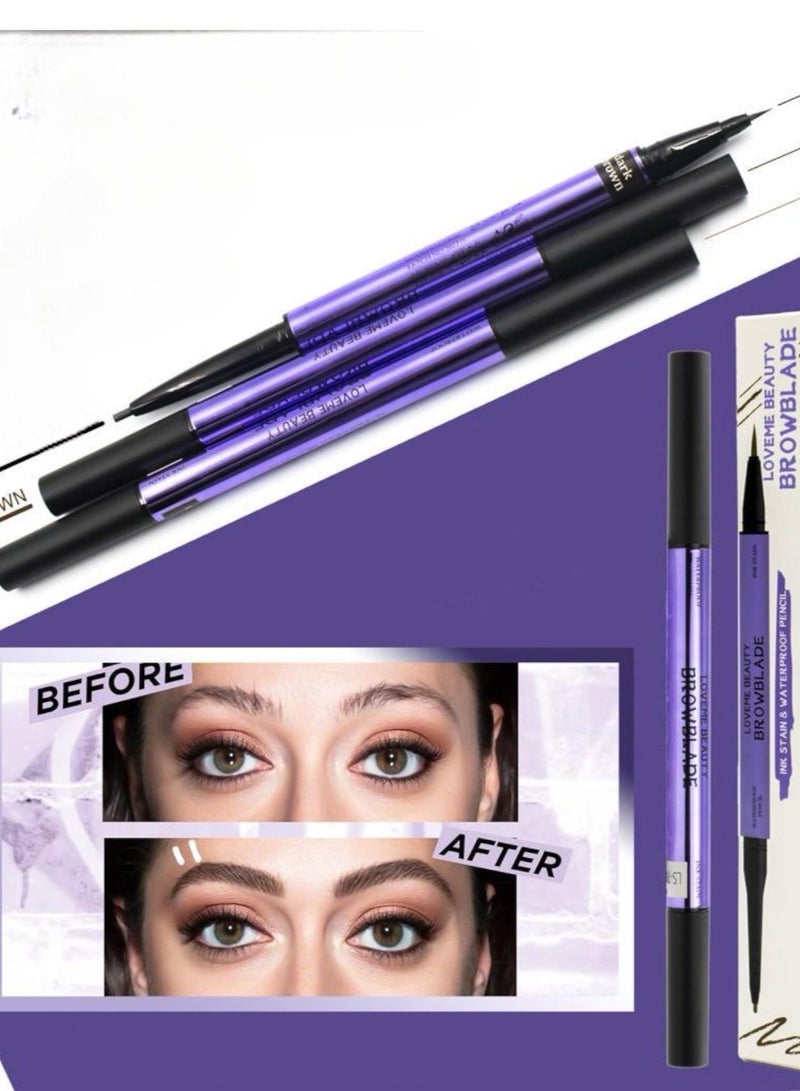 لافمي بيوتي  قلم حواجب دارك براون ظد الماء 2في1 - Image 2