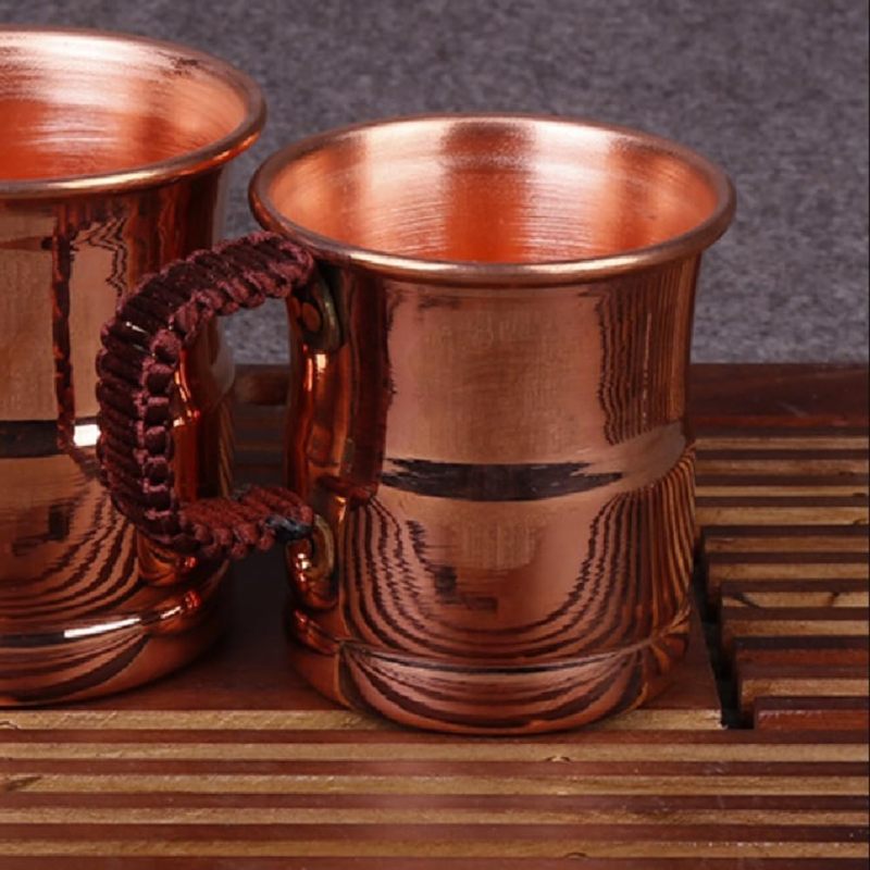 Thickened Copper Mug 400 ML Food-safe Solid Copper - Durable Engraved Handle Moscow Style Cup for Home Outdoor Daily Cold Beverage Use - Image 4