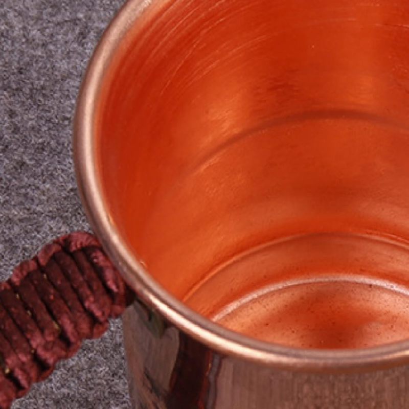 Thickened Copper Mug 400 ML Food-safe Solid Copper - Durable Engraved Handle Moscow Style Cup for Home Outdoor Daily Cold Beverage Use - Image 5