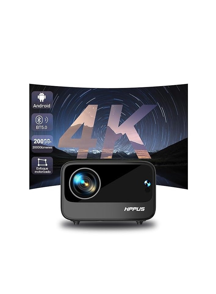 【Android TV】 HIPPUS Projector 4K WiFi6 Bluetooth FHD 1080P Native 500ANSI, Electric Focus Projector Home Cinema for iOS/Android/TV Stick, USB AV HDMI  - Image 4