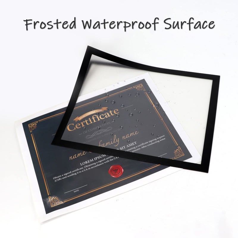 Hoikwo 30 Packs 8.5x11 Black Adhesive Magnetic Frames for Letter Document Holder for Refrigerator Glass Door - Image 4