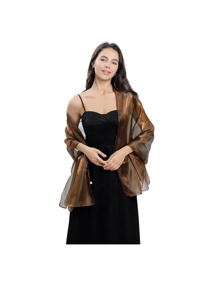 Ladiery Silky Shawls and Wraps for Evening Dresses: Women Sheer Soft Bridesmaid Wedding Formal Party Organza Shawl - Image 4