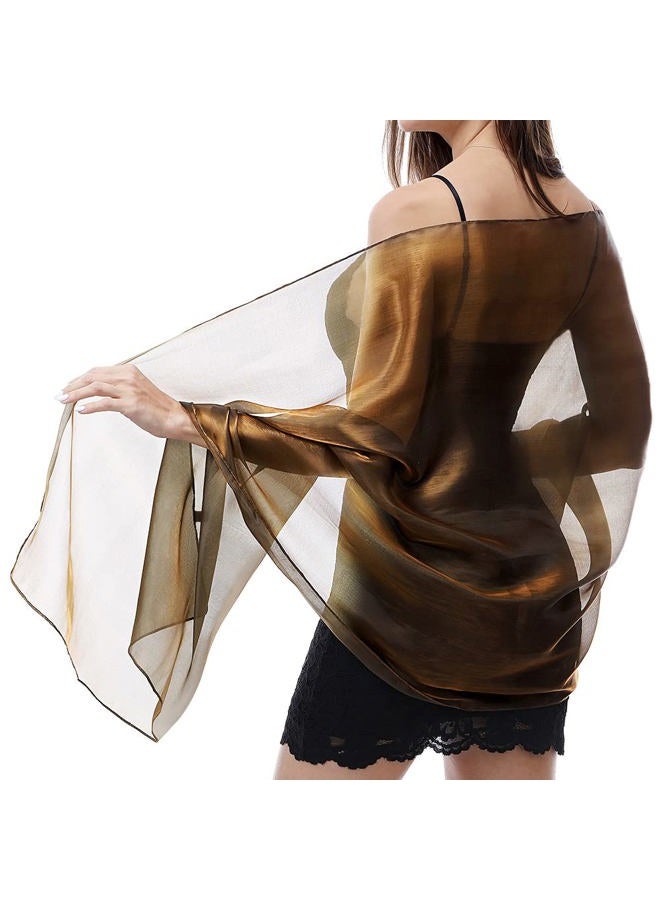 Ladiery Silky Shawls and Wraps for Evening Dresses: Women Sheer Soft Bridesmaid Wedding Formal Party Organza Shawl - Image 1