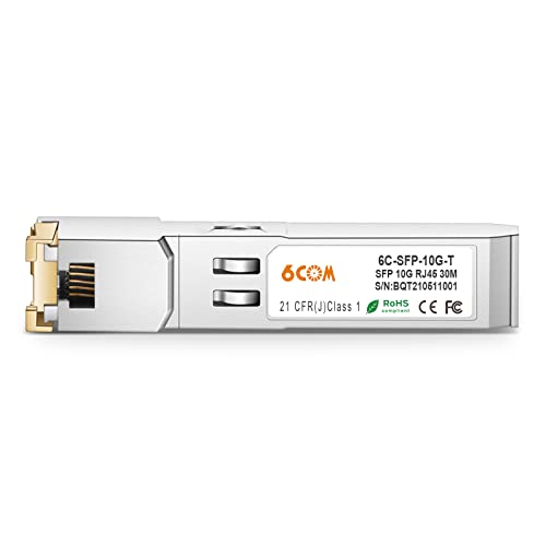 6COM 10GBase-T SFP+ Copper RJ45 Module Transceiver, RJ-45 SFP+ CAT.6a, up to 30 Meters, Compatible for Cisco SFP-10G-T-S, Ubiquiti UF-RJ45-10G, Netgear, D-Link, Mikrotik, Supermicro, TP-Link and More - Image 3