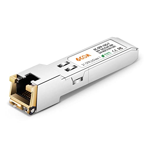 6COM 10GBase-T SFP+ Copper RJ45 Module Transceiver, RJ-45 SFP+ CAT.6a, up to 30 Meters, Compatible for Cisco SFP-10G-T-S, Ubiquiti UF-RJ45-10G, Netgear, D-Link, Mikrotik, Supermicro, TP-Link and More - Image 1