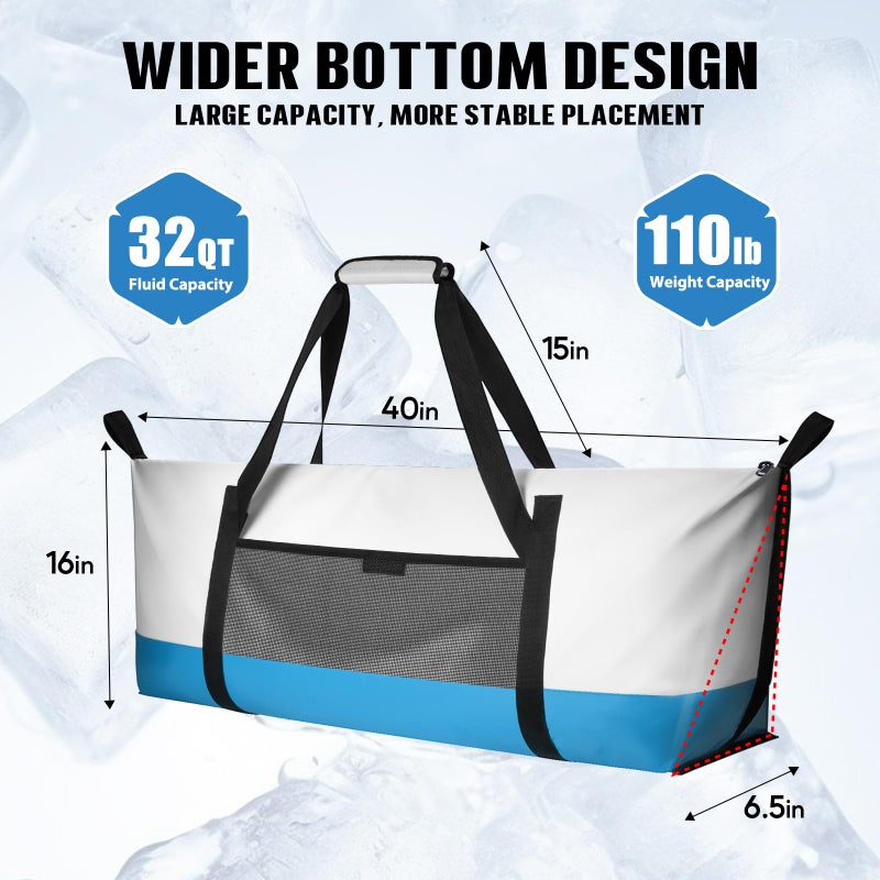 THKFISH Insulated Fish Cooler Bag, Fish Kill Bag for Caught Fish, 40x16in 25x17.5in Portable Waterproof Insulated Fish Bag Keeps Ice for 24 Hours - Image 2