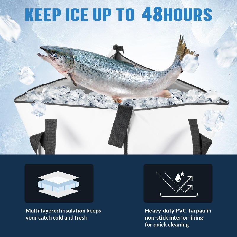 THKFISH Insulated Fish Cooler Bag, Fish Kill Bag for Caught Fish, 40x16in 25x17.5in Portable Waterproof Insulated Fish Bag Keeps Ice for 24 Hours - Image 3