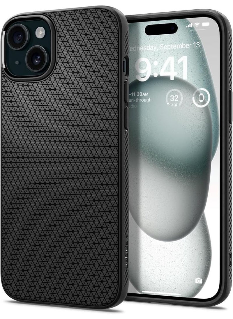 Spigen Liquid Air for iPhone 15 Case Cover - Matte Black  - Image 1