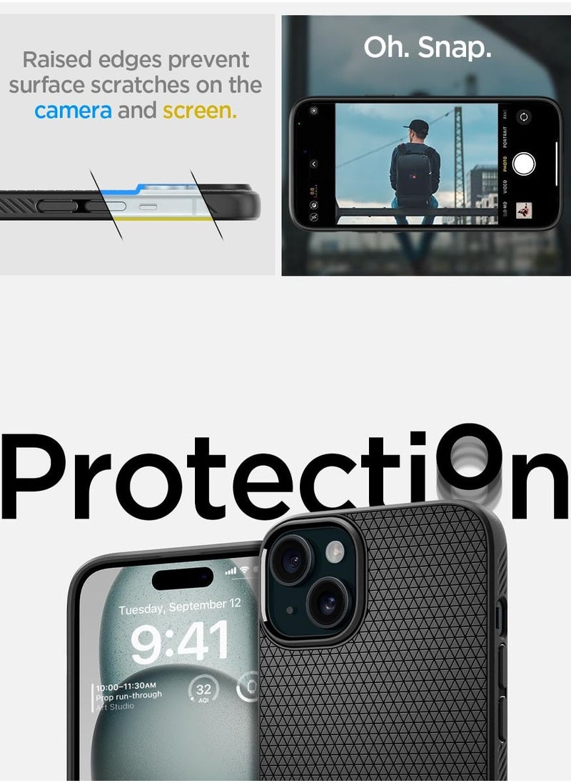 Spigen Liquid Air for iPhone 15 Case Cover - Matte Black  - Image 5