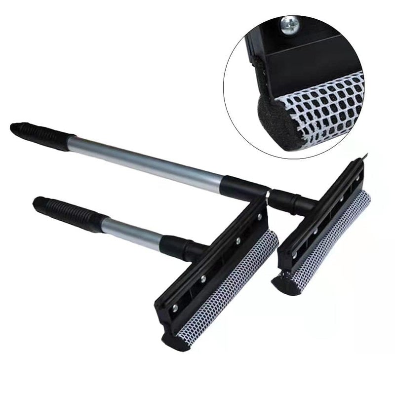 Riviox MultiPurpose Window Cleaning Squeegee Wiper Dual Side Blade Rubber Sponge Auto Window Cleaning Tool with Extendable Handle Dual Head Window Glass Cleaner Brush - Image 5