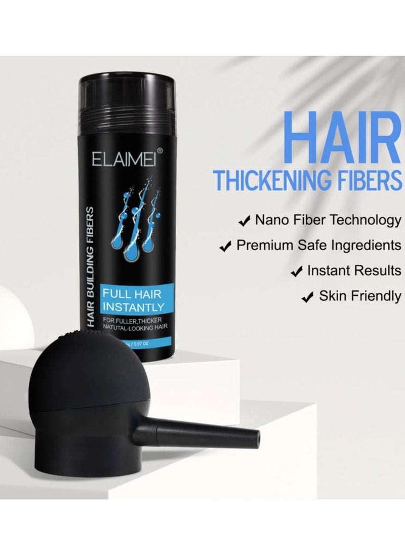 Elaimei Hair Thickening Fibers with Free Applicator Black  - Image 3