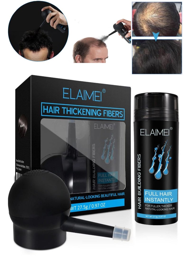 Elaimei Hair Thickening Fibers with Free Applicator Black  - Image 1