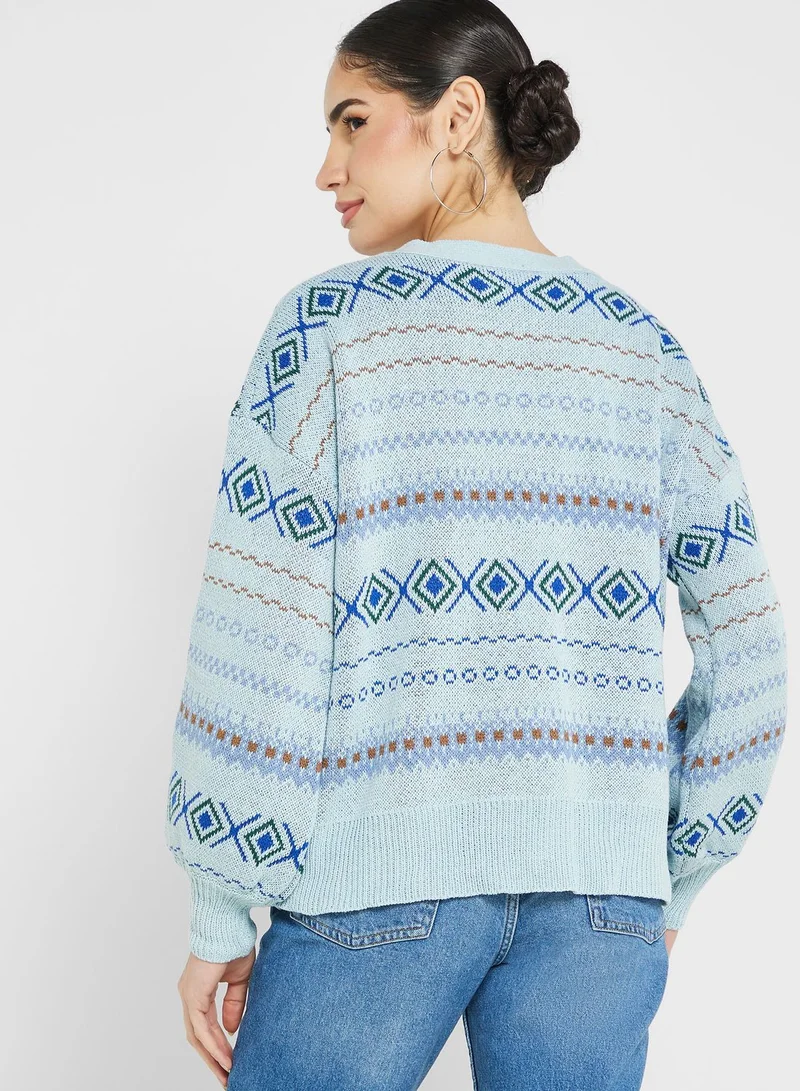 Ginger Aztec Print Cardigan