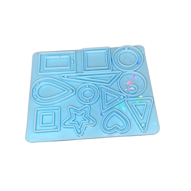 Snoogg SNOOGG Geometric Shapes Silicone Mold Epoxy Resin Eco Gypsum Alternate to Jesmonite Casting for Jewelry Earrings Pendants Charms and DIY Craft Kits - Image 1