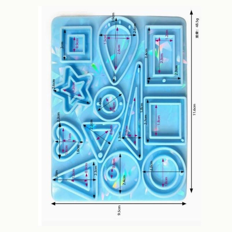 Snoogg SNOOGG Geometric Shapes Silicone Mold Epoxy Resin Eco Gypsum Alternate to Jesmonite Casting for Jewelry Earrings Pendants Charms and DIY Craft Kits - Image 5