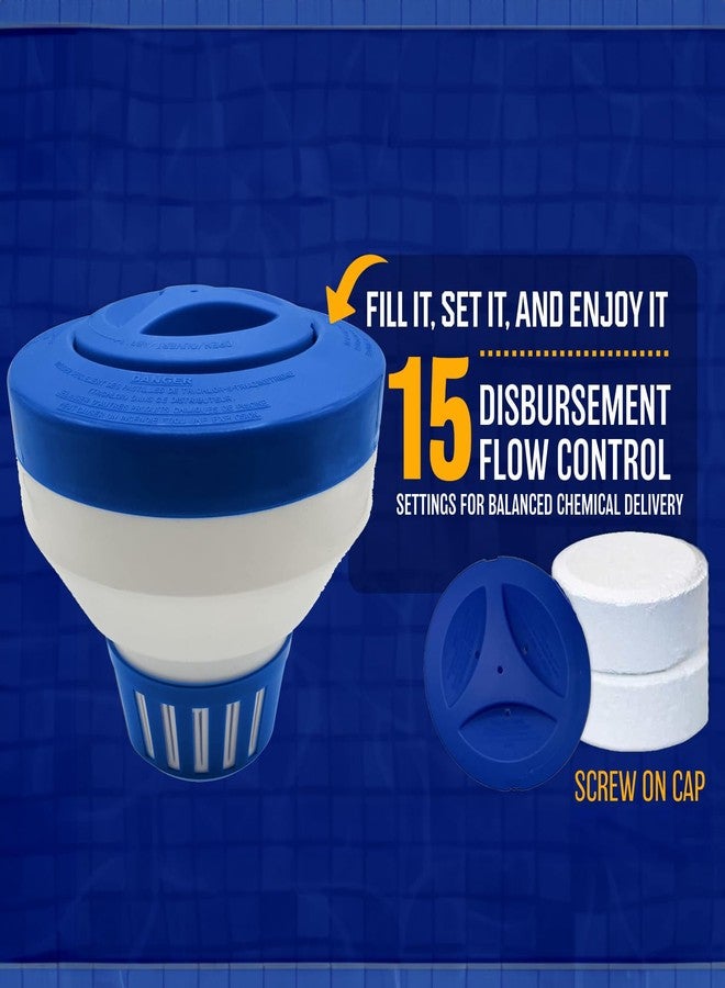 Poolzilla Deluxe Chlorine Feeder, Adjustable Collar Design for Optimal Dispersion, Can Hold Chlorine Tablets up to 3” - Image 3