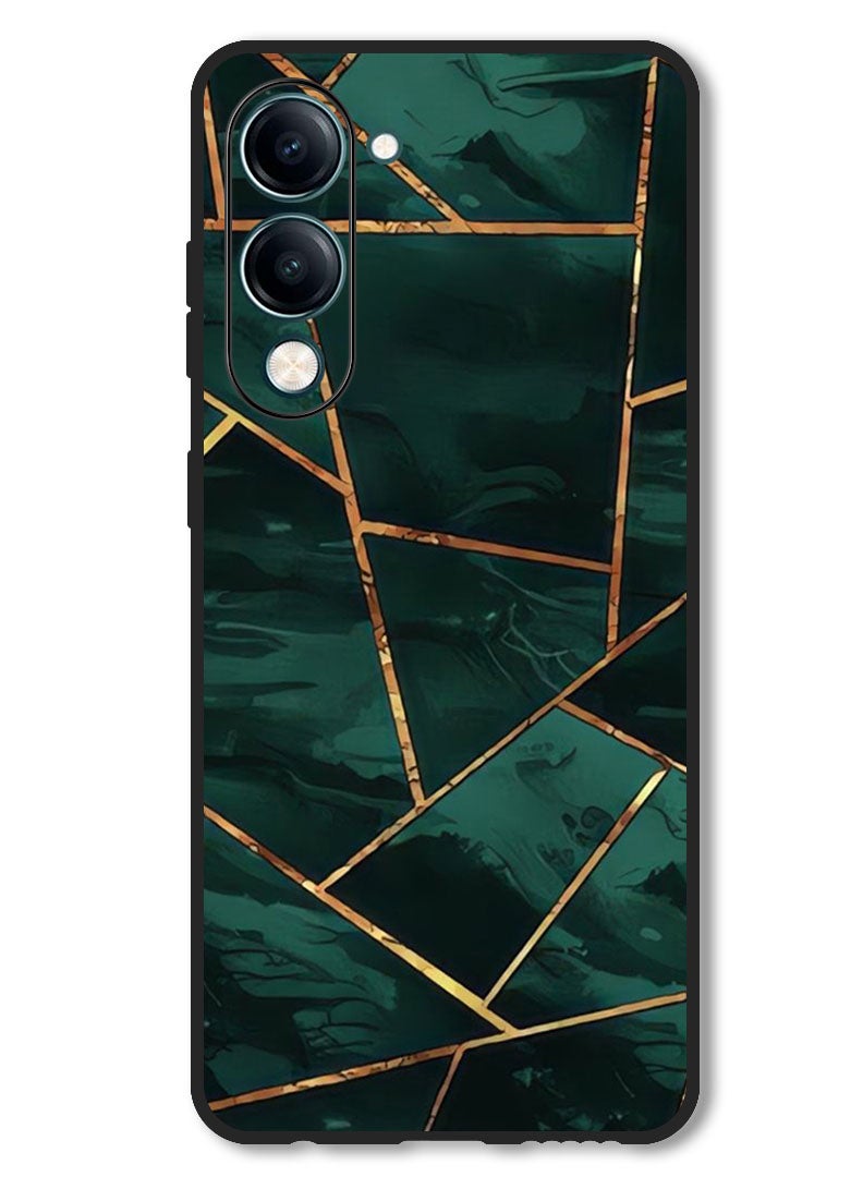 Theodor Case Compatible with Vivo Y29s Protection Shockproof Bumper Cover Green Pattern - Image 1