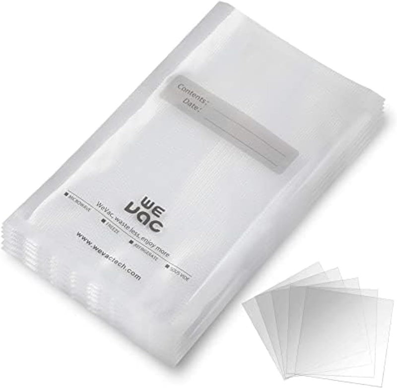 Wevac Vacuum Sealer Bags 100 Quart 8x12 Inch for Food Saver, Seal a Meal, Weston. Commercial Grade, BPA Free, Heavy Duty, Great for vac storage, Meal Prep or Sous Vide - Image 1